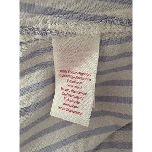 Lilly Pulitzer Long Tunic Button Down Blouse Women's Lg 100% Cotton Blue Stripe - Picture 9 of 14
